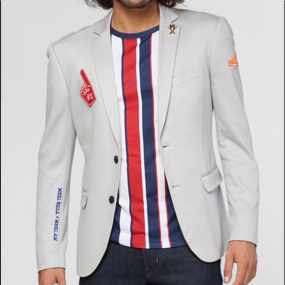 Jersey high quality Men Blaser Soft Grey size US48